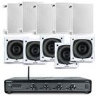 Kit Amplificador Slim 4500 G5 4 Canais 120W 10 Arandelas Quadradas 40W Branca Frahm