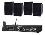Kit Amplificador Taramps Ths 4001 400w Rms + 4 Caixas C321