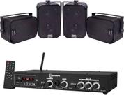 Kit Amplificador Taramps Ths 4001 400w Rms + 4 Caixas Sp400