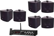 Kit Amplificador Ths 1900 Taramps 60wrms + 6 Caixas Kw 6