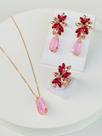 Kit Anel + Brinco e Colar Londres Rosa com Pink