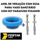 Kit Anel de Vedação Com Guia + 2 Parafuso com Bucha 8 Bolsa Vaso Sanitário Marca Profissional