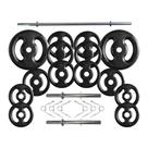 Kit Anilhas de Ferro 60 Kg + 2 Barras de 40cm + Barra de 150cm