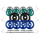 Kit Anilhas Emborrachadas 60 Kg + Barras com Presilhas Kit Anilhas Emborrachadas 60 Kg + Barras com Presilhas