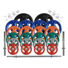 Kit Anilhas Emborrachadas 80 Kg + Barras com Presilhas Kit Anilhas Emborrachadas 80 Kg + Barras com Presilhas