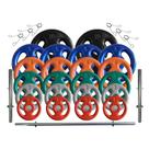 Kit Anilhas Emborrachadas 80 Kg + Barras com Presilhas