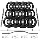 Kit Anilhas Ferro 50kg + 2 Barras 40cm + 1 Barra 150cm + 1 W Kit Anilhas Ferro 50kg + 2 Barras 40cm + 1 Barra 150cm + 1 W