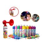 Kit Animação Spray Serpentina + Buzina Gás Barulhenta