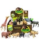 Kit Animais C/ 12 Bonecos Selvagens Safari Girafa Leão Miniaturas Em Borracha Brinquedo Infantil Colecionável - For Kids