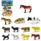Kit animal fazenda de pvc farm set com 12 pecas na solapa - MOHNISH