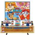 Kit Aniversariante Desenho Patrulha Canina Com Painel Tnt