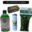 Kit Anjo Da Guarda com 1 Alfazema 500mL Banho de Ervas 40g 1 Defumador Tablete 1 Vela 7 Dias