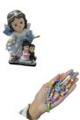 Kit Anjo Da Guarda Com Terço Infantil Bebe Baby Anjinho