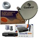 Kit antena bipartida century 60 c/ midiabox b7+ lnb e cabo
