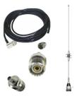 Kit Antena Dual Band Vhf 1/4/ Uhf 5/8 Cabo Coaxial Ap0188