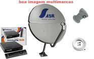 Kit Antena Parabólica 60cm com Recepitor Century Digital Midia Box b7