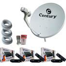 Kit Antena Parabólica Ku Century 60cm com 3 Midiabox B7 Kit Antena Parabólica Ku Century 60cm com 3 Midiabox B7