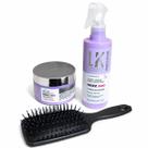 Kit Antifrizz Lokenzzi Máscara + Leave In nutritivo para Cabelo Danificado Seco e Com Frizz + Escova Kit Antifrizz Lokenzzi Máscara + Leave In nutritivo para Cabelo Danificado Seco e Com Frizz + Escova