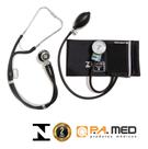 Kit Ap. Pressão Esfigmomanômetro + Estetoscópio Preto Pamed