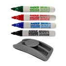 Kit Apagador e 4 Marcadores Para Quadro Branco