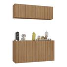 Kit Aparador Buffet com Armário Aéreo 4 Portas Cantinho do Café Multimóveis MP1074
