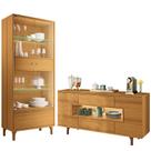 Kit Aparador Buffet Lizzano e Cristaleira Com LED Para Sala De Jantar Lúmen B01 Cinamomo - Lyam Decor Kit Aparador Buffet Lizzano e Cristaleira Com LED Para Sala De Jantar Lúmen B01 Cinamomo - Lyam Decor