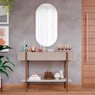 Kit Aparador Canelado Lira com Espelho Decorativo Jade Cimol Off White/Nature Kit Aparador Canelado Lira com Espelho Decorativo Jade Cimol Off White/Nature