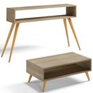 Kit Aparador com Mesa de Centro Mônaco Pés Palito L03 Castanho - Lyam Decor Kit Aparador com Mesa de Centro Mônaco Pés Palito L03 Castanho - Lyam Decor