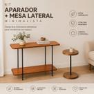 Kit Aparador E Mesinha Lateral Redonda Para Sala Quarto Escritório
