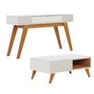 Kit Aparador Para Sala De Estar Com Mesa De Centro Delta 01 Gaveta C04 Freijó Off White - Lyam Decor Kit Aparador Para Sala De Estar Com Mesa De Centro Delta 01 Gaveta C04 Freijó Off White - Lyam Decor