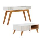 Kit Aparador Para Sala De Estar Com Mesa De Centro Delta 01 Gaveta C04 Freijó Off White - Lyam Decor Kit Aparador Para Sala De Estar Com Mesa De Centro Delta 01 Gaveta C04 Freijó Off White - Lyam Decor