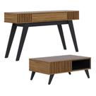 Kit Aparador Para Sala De Estar Com Mesa De Centro Delta 1 Gaveta C04 Preto Noce Milano - Lyam Decor Kit Aparador Para Sala De Estar Com Mesa De Centro Delta 1 Gaveta C04 Preto Noce Milano - Lyam Decor