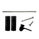 Kit Aparadores Inox 40cm Preto Branco Envidraçamento