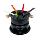 Kit Aparelho De Fondue Queijo Chocolate 13 Pçs - Preto