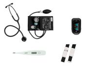Kit Aparelho De Medir Pressão Bic + Oximetro De Dedo + 2 Itens
