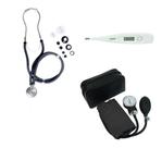 Kit Aparelho De Medir Pressão + Esteto Duplo + Termometro