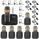 Kit Aparelho Telefone Fixo Bina 2 Linhas 6 Ramal e Headset