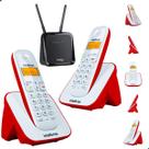 Kit Aparelho Telefone ID Bina Com Ramal Entrada Para Chip Celular 4G Compatível GSM Casa Escritório