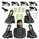 Kit Aparelho Telefone Sem Fio 4 Ramal Bina Alcance 50 a 300M