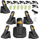 Kit Aparelho Telefone Sem Fio 5 Ramal Bina Alcance 50 a 300M