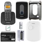 Kit Aparelho Telefone sem fio Fixo Bina Fechadura Eletroima