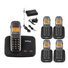 Kit Aparelho Telefone Sem TS 5150 Bina 4 Ramal Entrada Chip - Intelbras