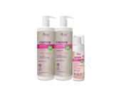 Kit apice cachos shampoo condicionador profissional e mousse