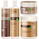 Kit Apice Crespo Power Shampoo Condicionador Mascara Creme De Pentear Profissional Completo