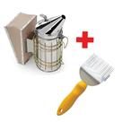 Kit Apicultura Fumegador Galvanizado + Garfo Cabeça Inox