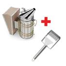 Kit Apicultura Fumegador Inox + Garfo Invertido todo em Inox