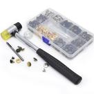 Kit Aplicador Manual de Botão de Pressão com 120 Botões de Metal e Martelo