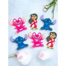 KIT Aplique Emborrachado Infantil Lilo Stitch Laços Tiaras Prendedores Artesanato DIY