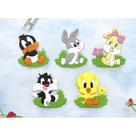 KIT Aplique Emborrachado Infantil Looney Tunes Laços Tiaras Prendedores Artesanato DIY