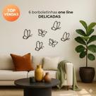 Kit Apliques Borboletas Delicadas MDF 3mm Preto
